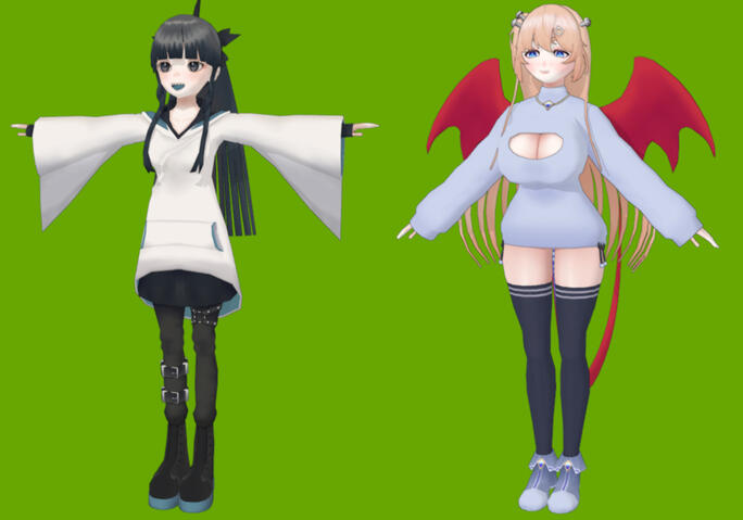 Fanart 3D Models of Artemis of the Blue and Hime Hajime