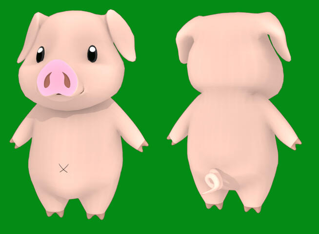 Rigged 3D Model for Pogu Desu (@PoguThis)