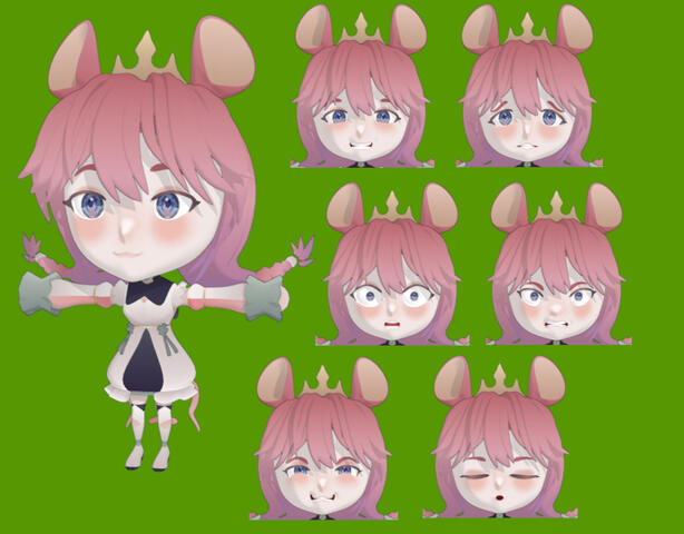 Fanart 3D Model of Vtuber Moeri